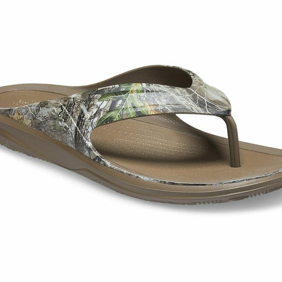 Mens Crocs Realtree Swiftwater Edge Wave Camo Flip Flops Slides 207410-267 NWT main image 4